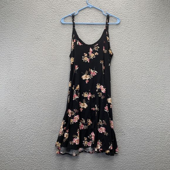 Torrid Floral Print Sleeveless SunDress Size 00 in Black Strappy Flowy Vneck - Picture 8 of 14
